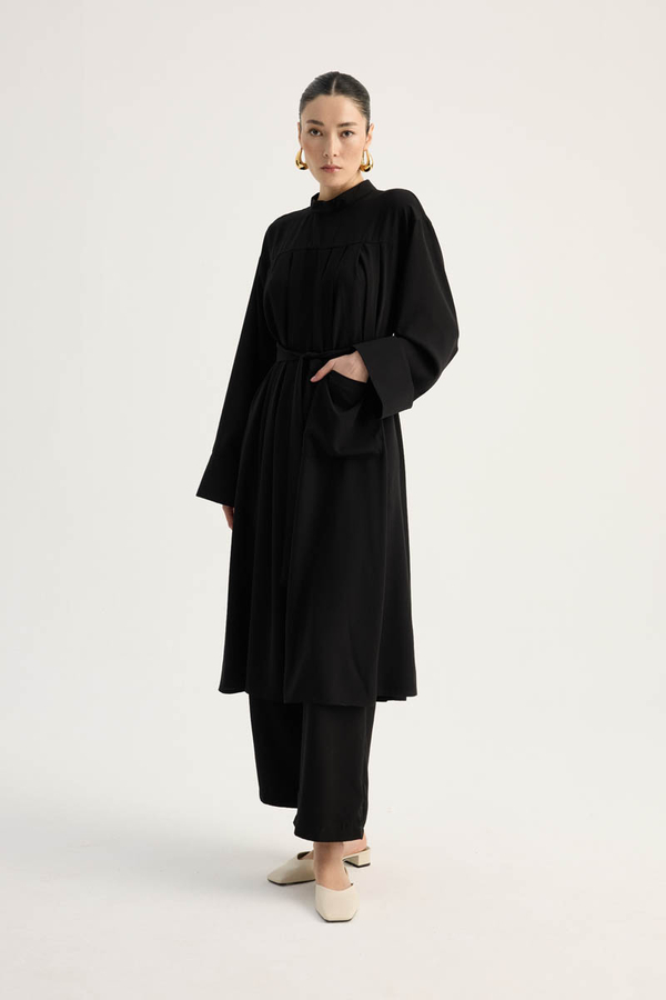 Pileli Tunik Takım Siyah - 4