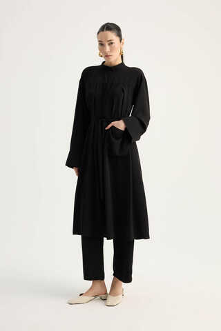 Pileli Tunik Takım Siyah - 5