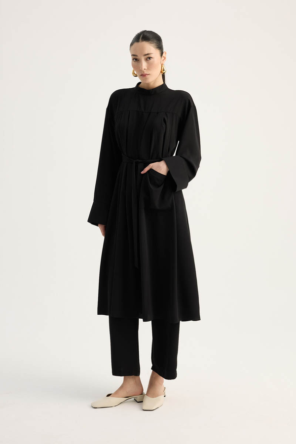 Pileli Tunik Takım Siyah - 5