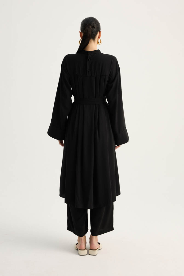 Pileli Tunik Takım Siyah - 13