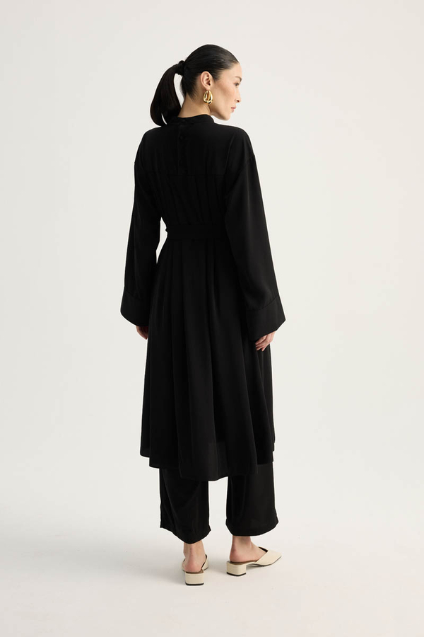 Pileli Tunik Takım Siyah - 14