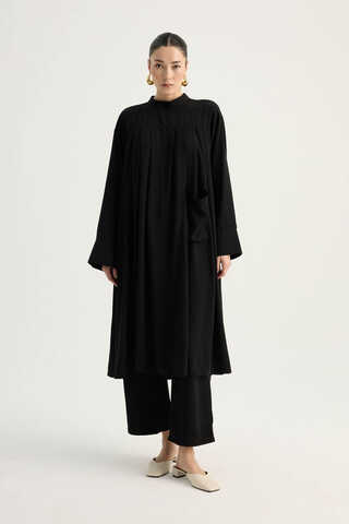 Pileli Tunik Takım Siyah - 15