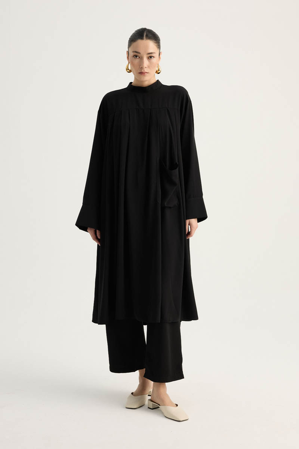 Pileli Tunik Takım Siyah - 15