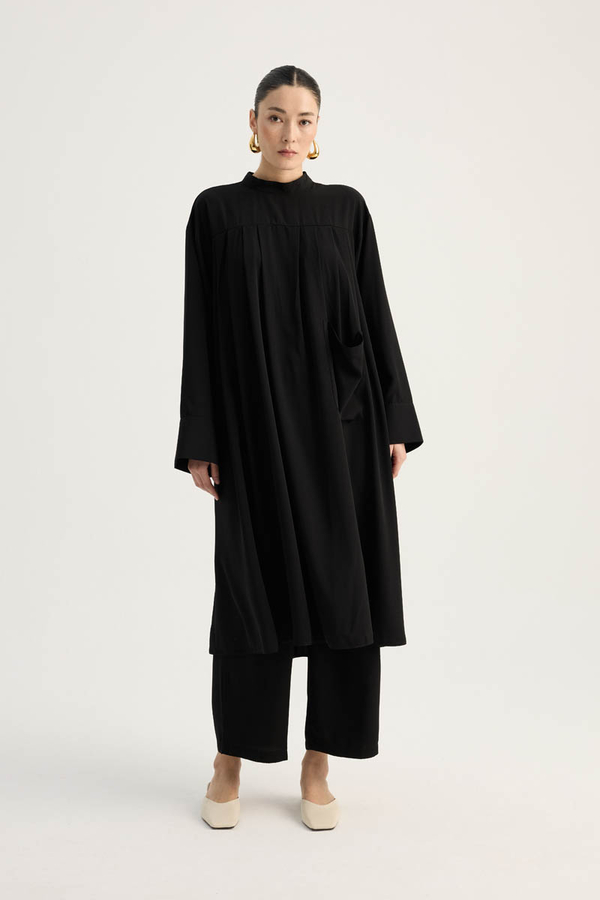 Pileli Tunik Takım Siyah - 16