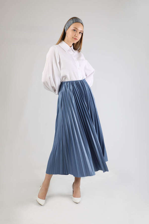 Piliseli Etek İndigo - 3