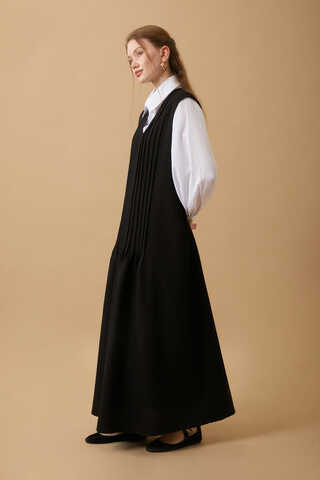 Pin Tuck Detail Dress Black - 3