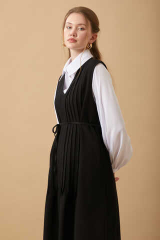 Pin Tuck Detail Dress Black - 6