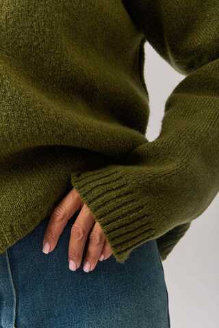 Piped Oversize Knit Sweater Khaki - 16