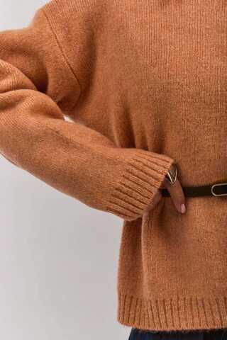 Piped Oversize Knit Sweater Salmon - 12