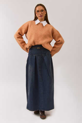 Piped Oversize Knit Sweater Salmon - 13