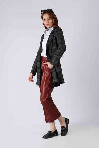 Plaid Blazer Jacket Black - 3