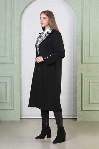 Plaid Detailed Cachet Coat Black - 3