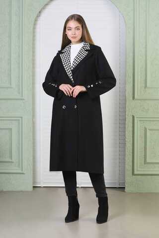 Plaid Detailed Cachet Coat Black - 4