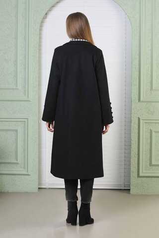 Plaid Detailed Cachet Coat Black - 5