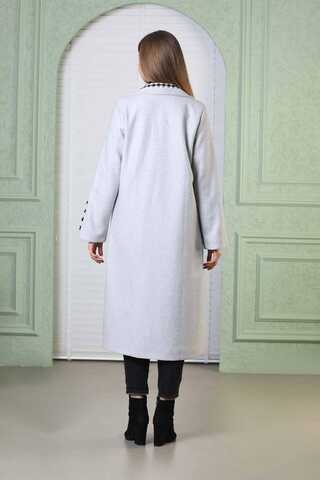 Plaid Detailed Cachet Coat Grey - 6