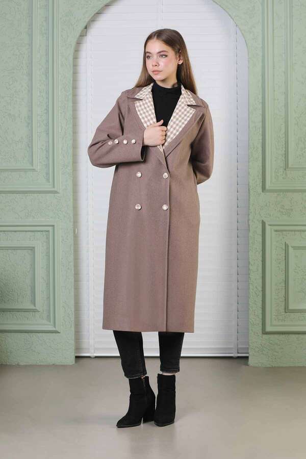 Plaid Detailed Cachet Coat Soil - 3