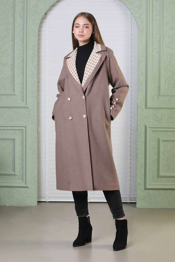 Plaid Detailed Cachet Coat Soil - 1