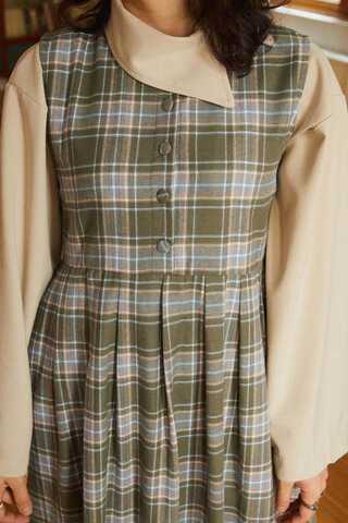 Plaid Pattern Jumper Dress Anthracite - 14
