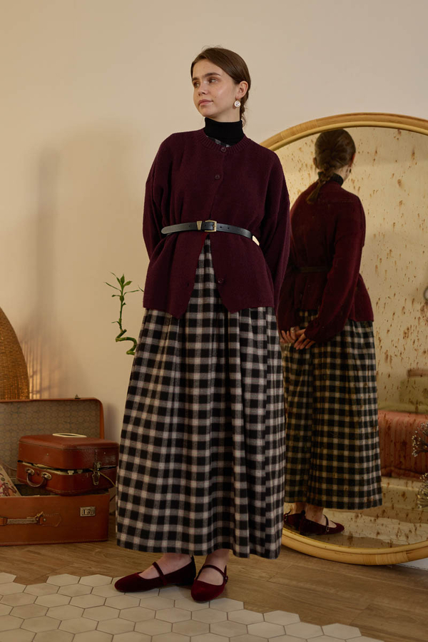 Plaid Pattern Jumper Dress Black - 8