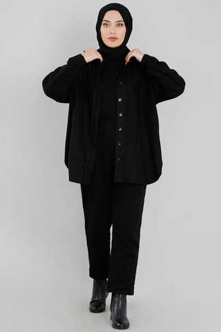 Plain Lumberjack Shirt Black - 1