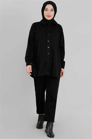 Plain Lumberjack Shirt Black - 3