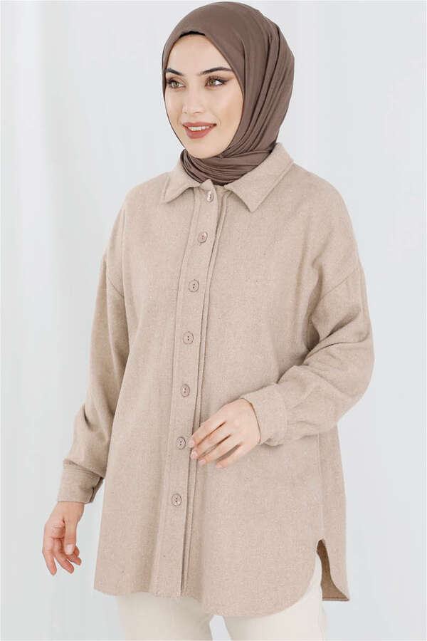 Plain Lumberjack Shirt Mink - 1