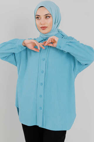 Plain Lumberjack Shirt Turquoise - 2