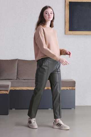 Straight Leg Leather Trousers Gray - 2