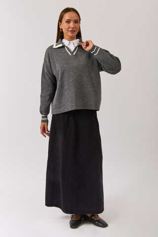 Plain Polo Sweater Grey - 6