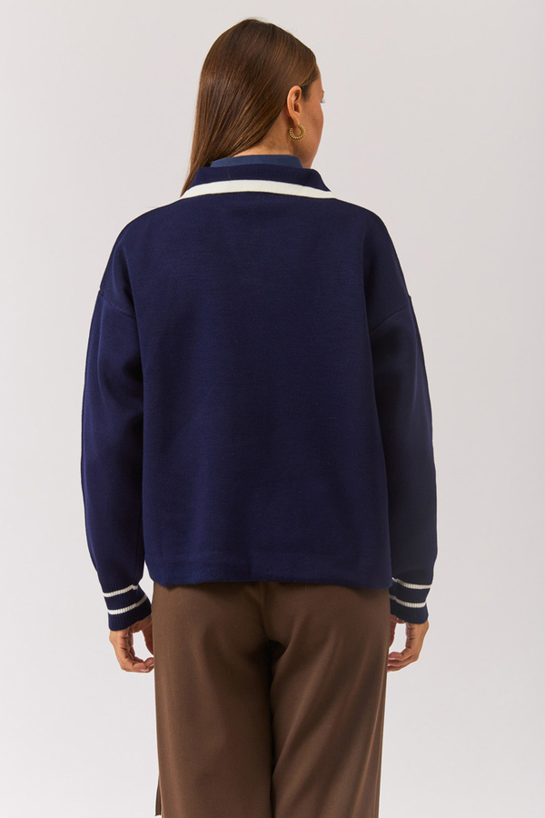 Plain Polo Sweater Navy - 12