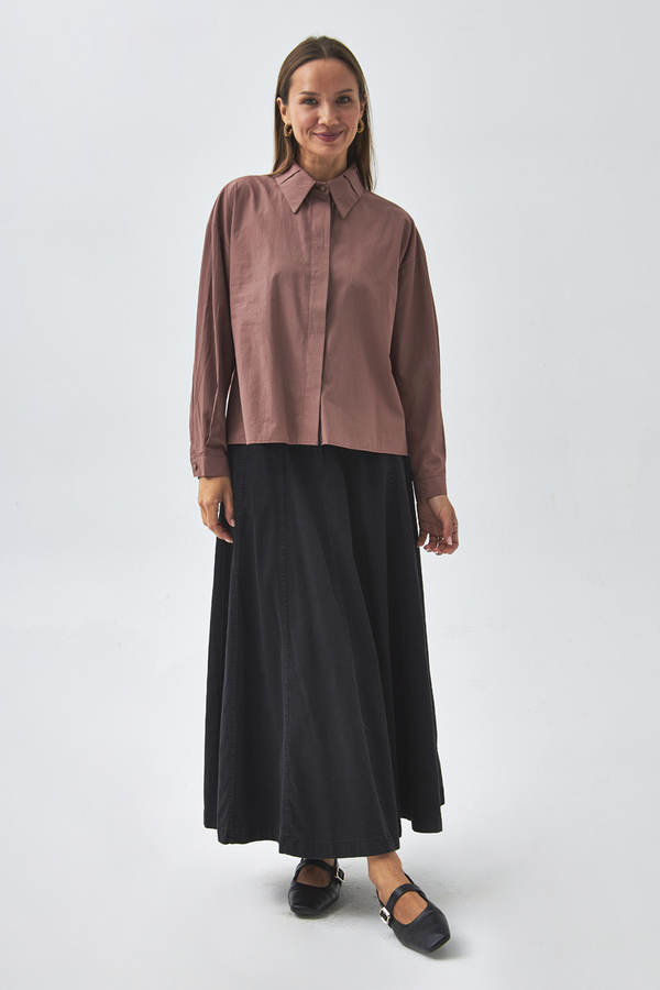 Pleated Collar Shirt Dusty Rose - 2