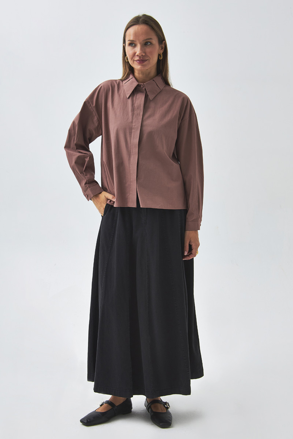 Pleated Collar Shirt Dusty Rose - 3