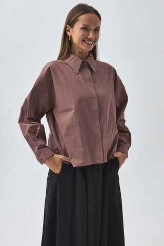 Pleated Collar Shirt Dusty Rose - 6