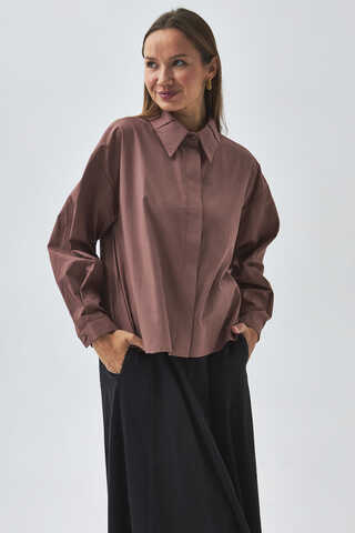 Pleated Collar Shirt Dusty Rose - 7
