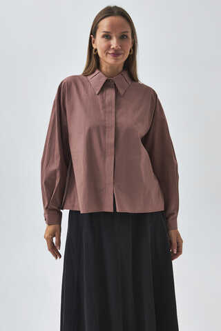 Pleated Collar Shirt Dusty Rose - 8