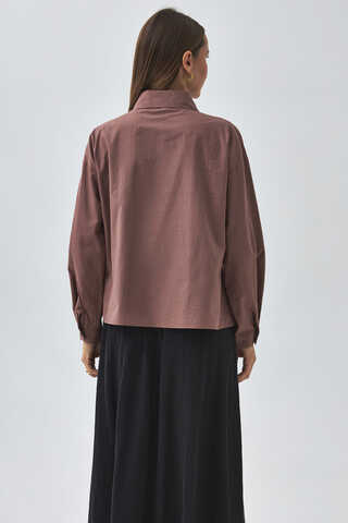 Pleated Collar Shirt Dusty Rose - 9