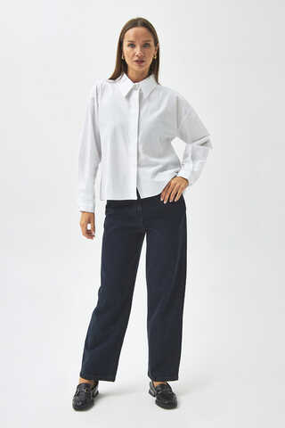 Pleated Collar Shirt White - 6