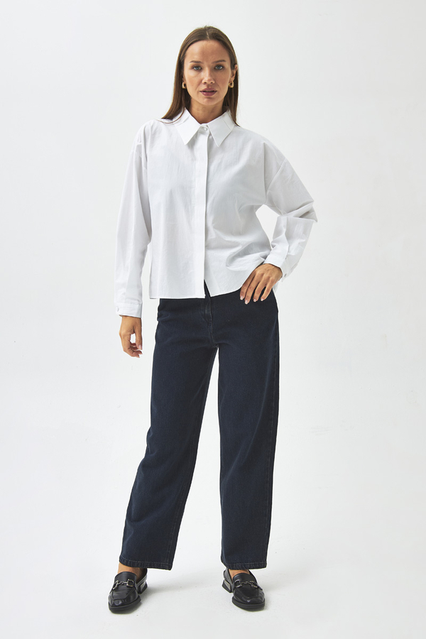 Pleated Collar Shirt White - 6