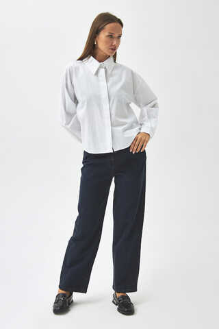Pleated Collar Shirt White (1)