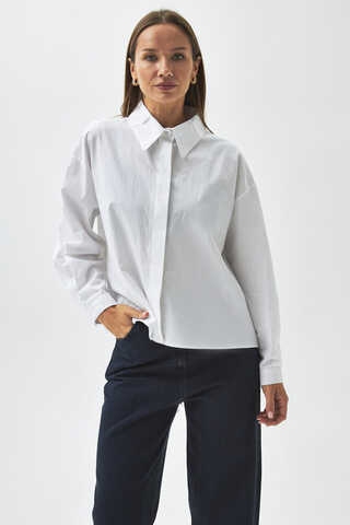 Pleated Collar Shirt White - 4