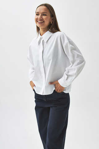 Pleated Collar Shirt White - 8