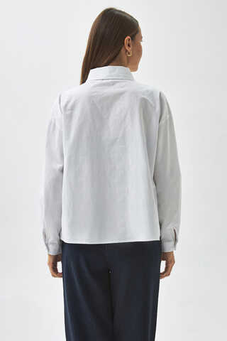 Pleated Collar Shirt White - 13