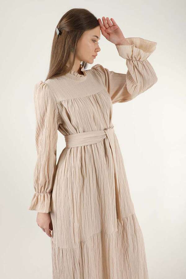 Pleated Dress Mink - 2
