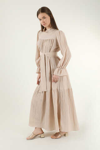 Pleated Dress Mink - 3