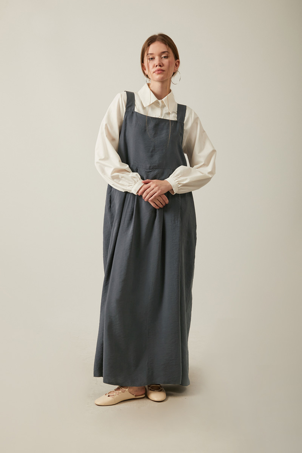Pleated Modal Pinafore Anthracite - 11