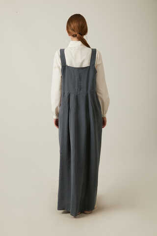 Pleated Modal Pinafore Anthracite - 12