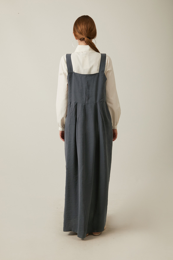 Pleated Modal Pinafore Anthracite - 12