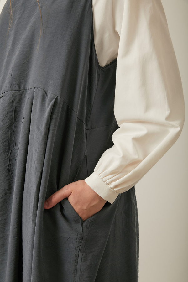 Pleated Modal Pinafore Anthracite - 8