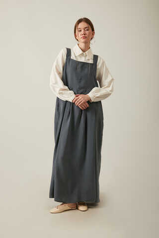 Pleated Modal Pinafore Anthracite - 19