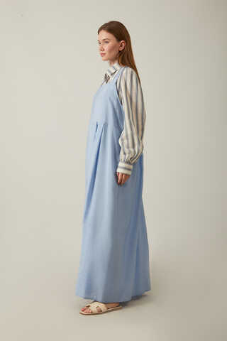 Pleated Modal Pinafore Baby Blue  - 5